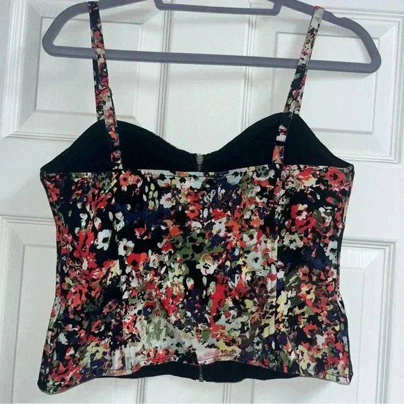 Allen B Floral Zip Bustier Corset Top Womens 10 Dark Romantic Coquette Y2K Indie - Picture 2 of 8